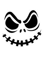 Pattern for Pumpkin Carving, scary face