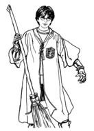 coloring page with Harry Potter