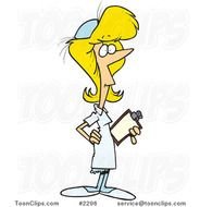 Cartoon Nurse With Clipboard N3