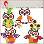 JUST SOLD Autumn Owls 1 Clipart By Trina Clark Marlodeedesigns On
