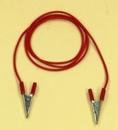 red wire leads with clips