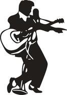 Elvis Presley singer Silhouette drawing