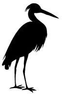 Clip art of Heron bird silhouette