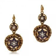 Victorian Yellow Gold And Diamond Earrings