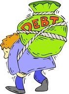 Cartoon Money Debt clipart