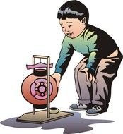 Cartoon Boys Playing drawing