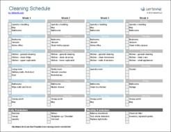 Printable House Cleaning Schedule Template