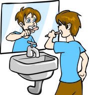 picture of a man who brushes his teeth
