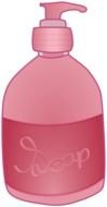 pink bottle of liquid soap