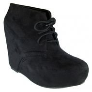 Black Suede Ankle Boots Wedge