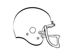 Black And White Drawing Of The Football Helmet Clipart