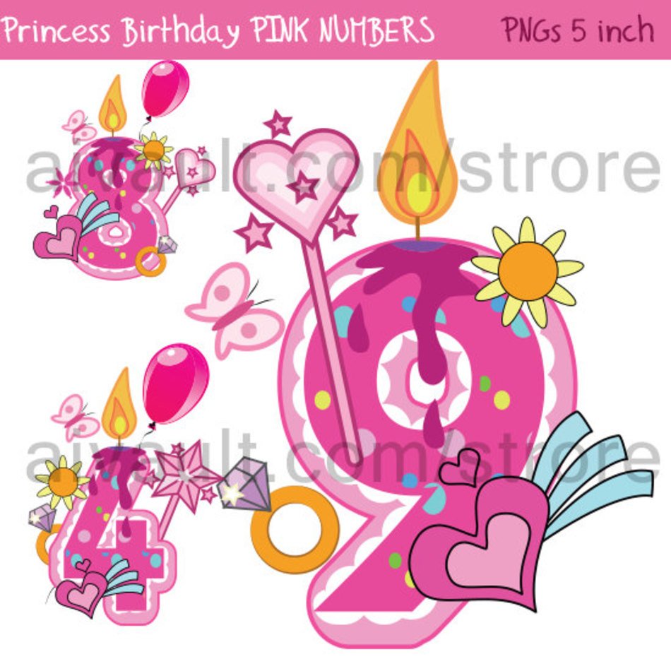 Pink Number 1 Clip Art N11