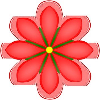 Red Flower Clip Art N32