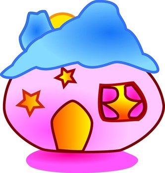 Building House Home Fantasy Stars Pink Fairy Tale