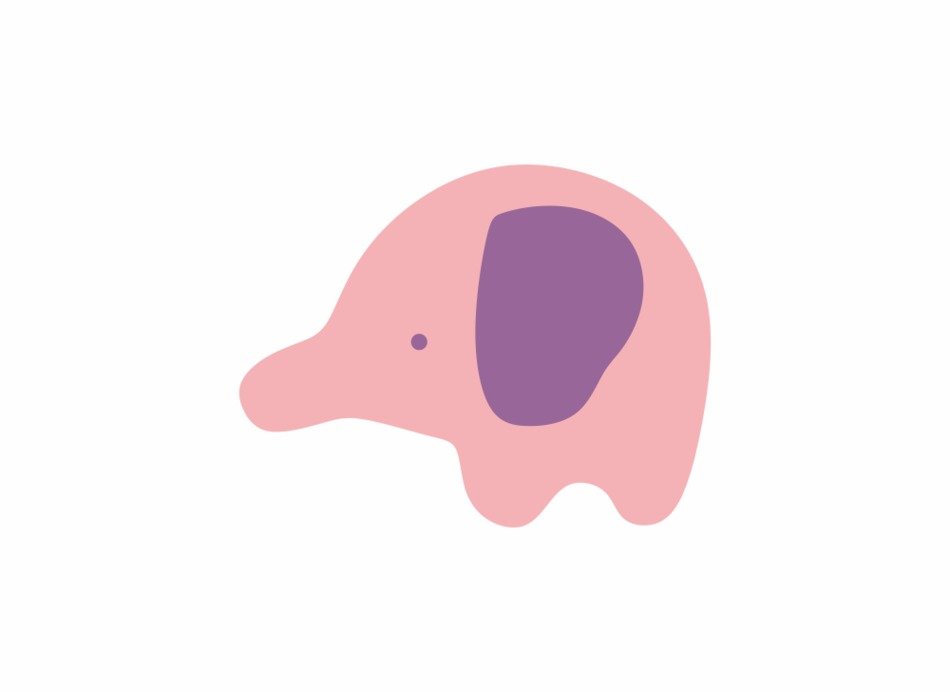 clipart of pink and purple small elephant