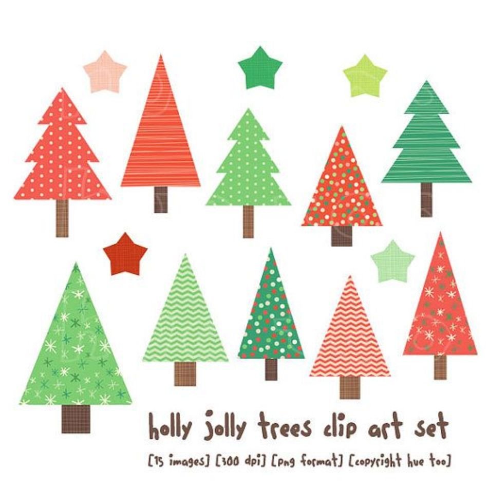 Red Christmas Tree Clip Art N2