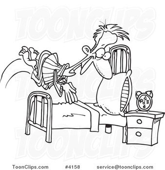 Black And White Cartoon Bed N3