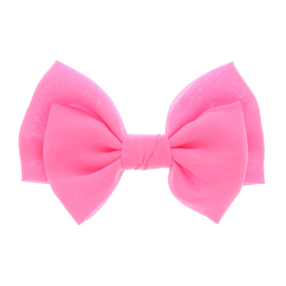 Large Neon Pink Bow Hair Clip