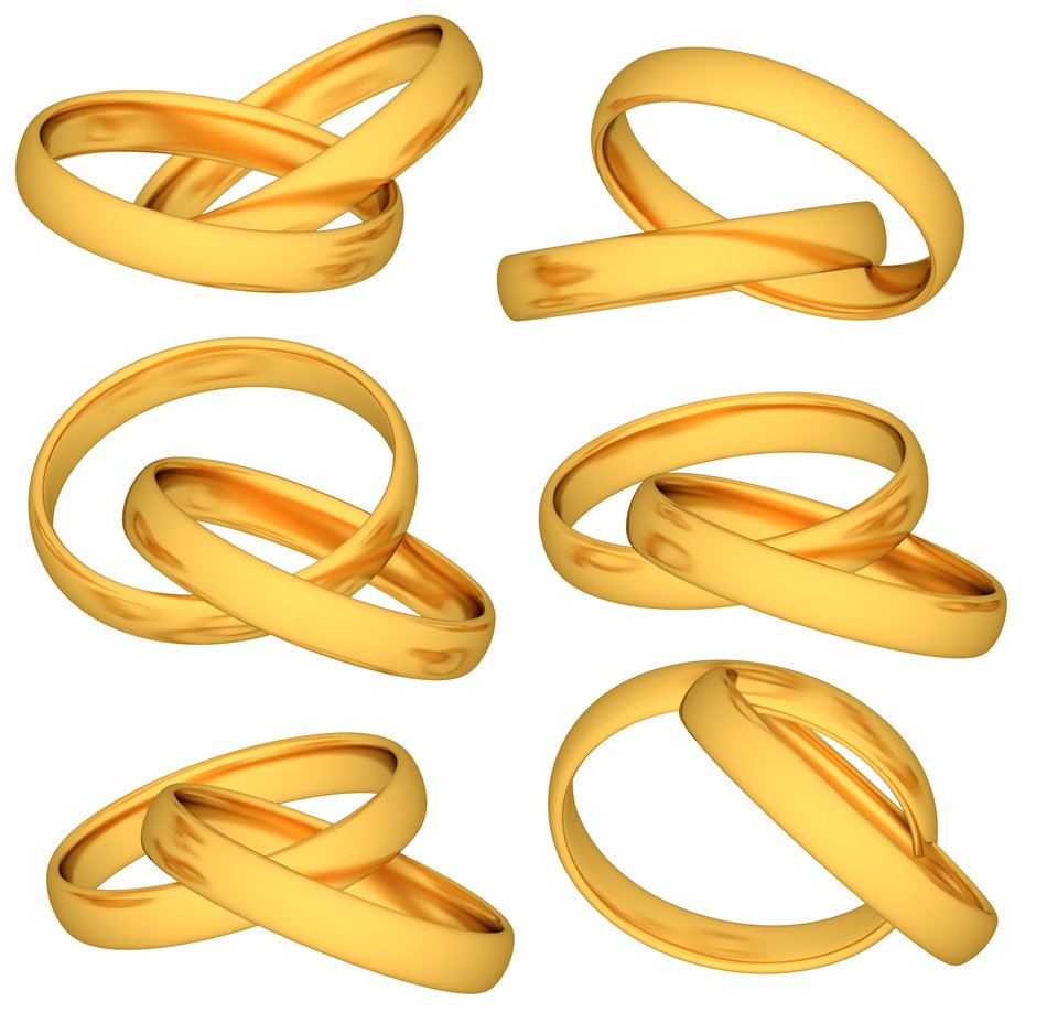 wedding rings templates on white background