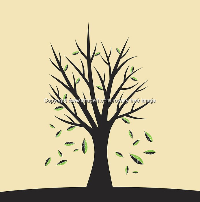 Tree With Falling Leaves Clip Art N9
