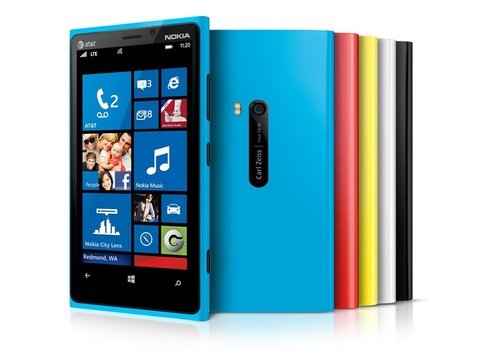 colorful smartphones in row, render
