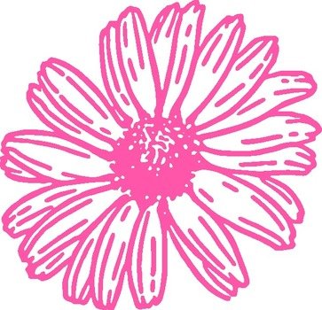 Pink Gerber Daisy Clip Art N3