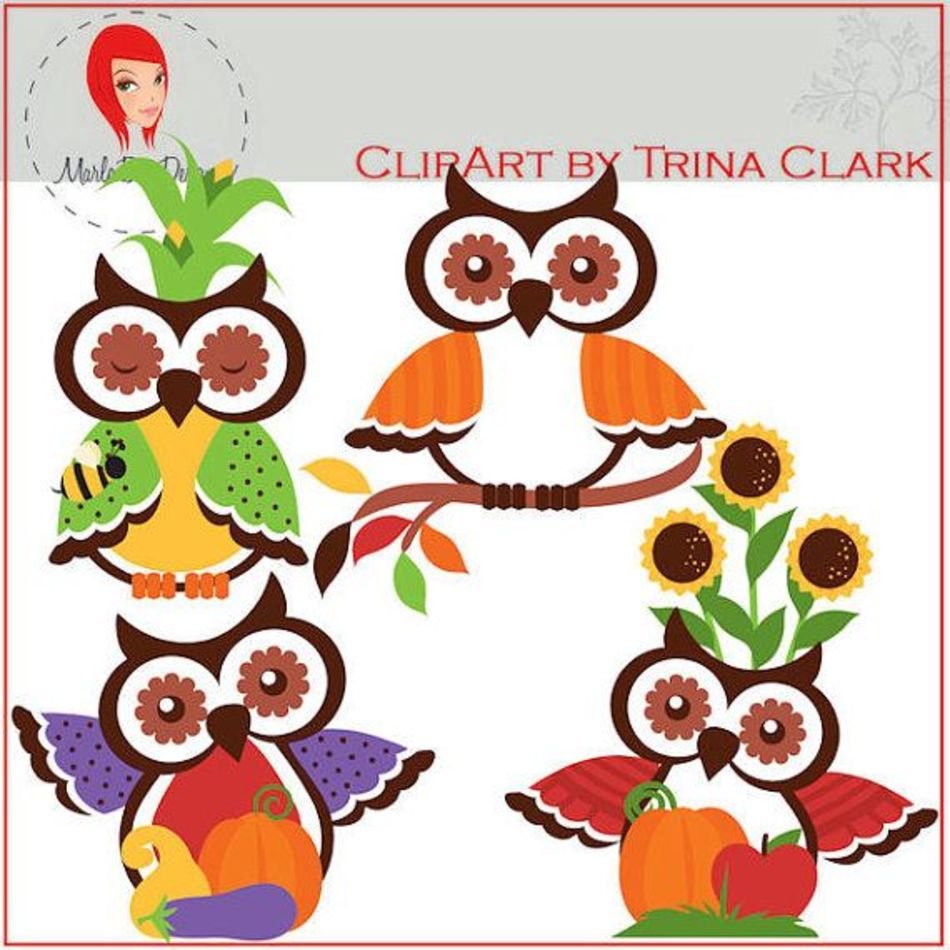 JUST SOLD Autumn Owls 1 Clipart By Trina Clark Marlodeedesigns On