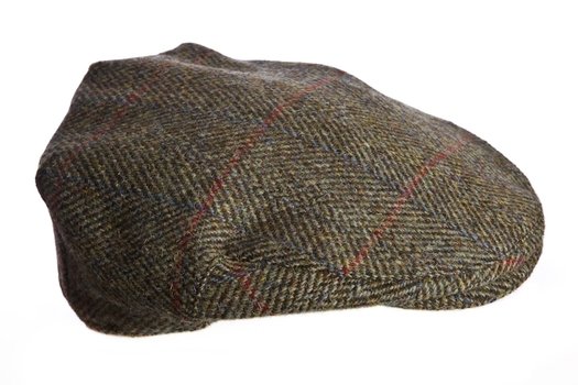 checkered tweed cap
