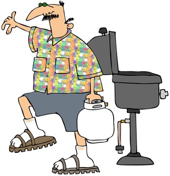 Cartoon Man Grilling