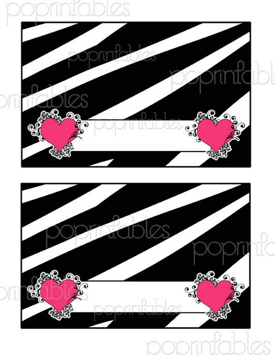 Zebra Print Heart Clip Art
