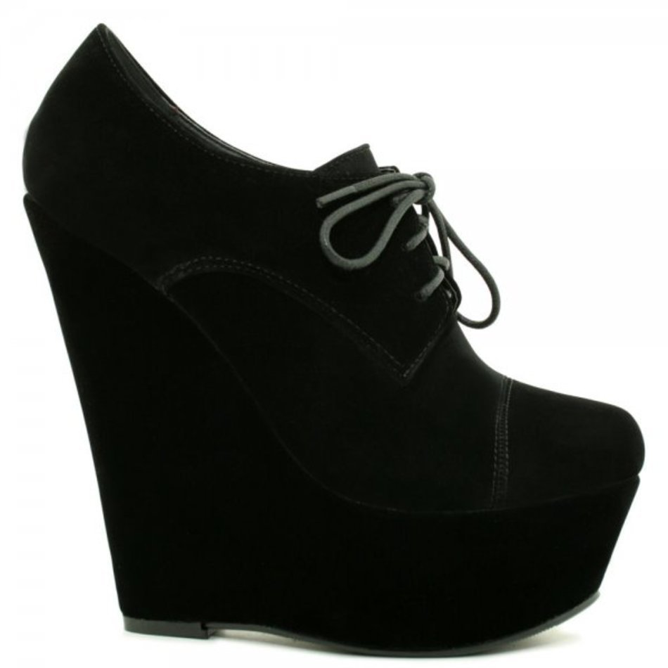 Black Wedge Heels