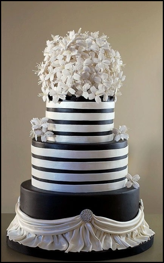 Black and white striped cake free image download