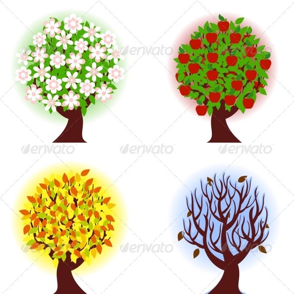 Four Season Tree Clip Art N4 free image download