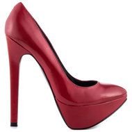 Red Leather Heels For Women drawing