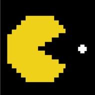 yellow Pacman and plus drawing