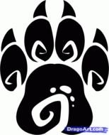 Wolf Paw Print Drawings