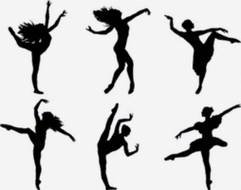 silhouettes of a dancing girl