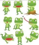 Free Vector Cartoon Frogs