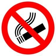 red and white no smoking sign