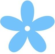 simple Blue Flower with five petals