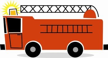 red Fire Truck bus Clip Art drawing