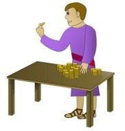 big money in ancient times as a colorful illustration