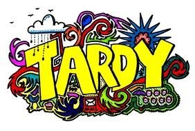 Colorful "TARDY" graffiti clipart