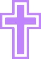 purple cross on a white background