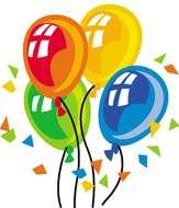 drawn four balloons on a white sheet
