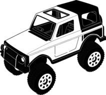 Jeep Black And White drawing