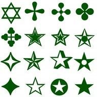 Lime Green Stars Clipart Silhouettes
