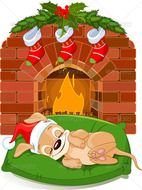 Christmas Fireplace Clip Art N14