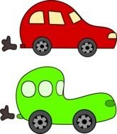 Cartoon Green And Red Cars By Loveandread Car