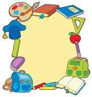 School Frame Cartoon